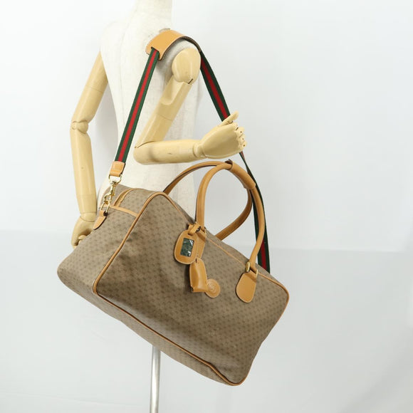 GUCCI Micro GG Supreme Web Sherry Line Bag PVC Beige 012 39 0291 Auth 162095
