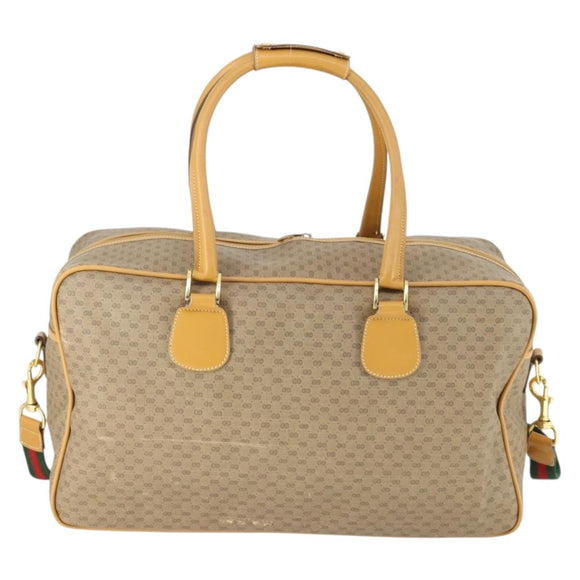GUCCI Micro GG Supreme Web Sherry Line Bag PVC Beige 012 39 0291 Auth 162095