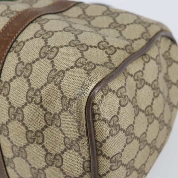 GUCCI GG Supreme Web Sherry Line Bag PVC Beige Gold 012 3842 33 39 Auth 162096