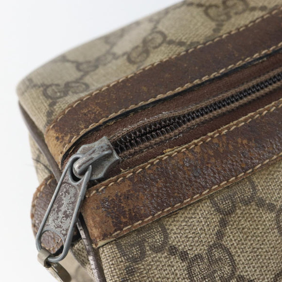 GUCCI GG Supreme Web Sherry Line Bag PVC Beige Gold 012 3842 33 39 Auth 162096
