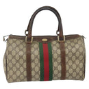 GUCCI GG Supreme Web Sherry Line Bag PVC Beige Gold 012 3842 33 39 Auth 162096-2