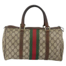 GUCCI GG Supreme Web Sherry Line Bag PVC Beige Gold 012 3842 33 39 Auth 162096-3