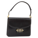 GUCCI Shoulder Bag Leather Brown Gold Auth 162097-1