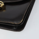 GUCCI Shoulder Bag Leather Brown Gold Auth 162097-10