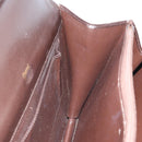 GUCCI Shoulder Bag Leather Brown Gold Auth 162097-18