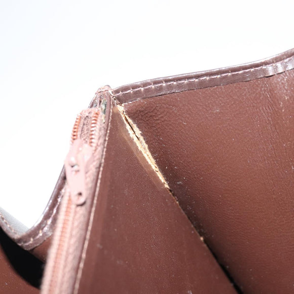 GUCCI Shoulder Bag Leather Brown Gold Auth 162097