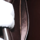 GUCCI Shoulder Bag Leather Brown Gold Auth 162097-21