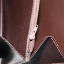 GUCCI Shoulder Bag Leather Brown Gold Auth 162097-22