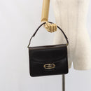GUCCI Shoulder Bag Leather Brown Gold Auth 162097-25