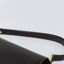 GUCCI Shoulder Bag Leather Brown Gold Auth 162097-8