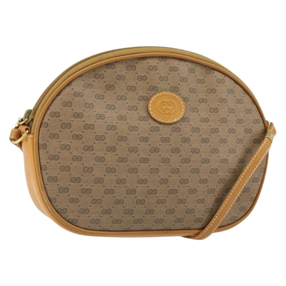 GUCCI Micro GG Supreme Shoulder Bag PVC Beige Gold 007 89 0094 Auth 162099