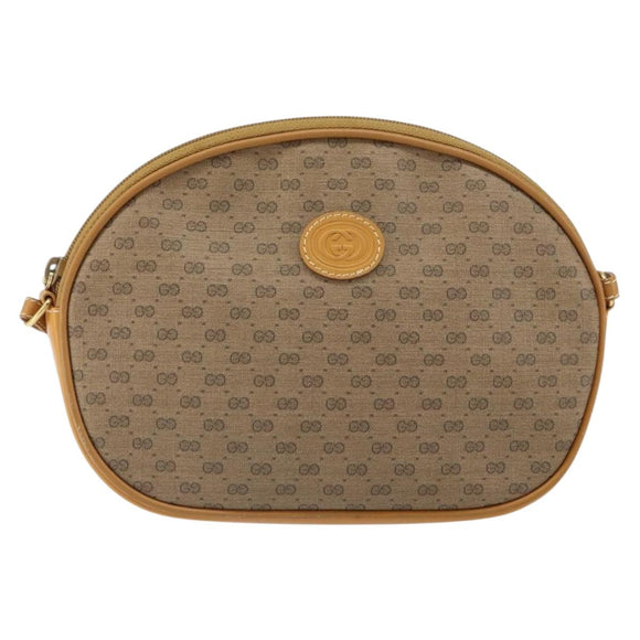 GUCCI Micro GG Supreme Shoulder Bag PVC Beige Gold 007 89 0094 Auth 162099