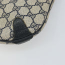 GUCCI GG Supreme Sherry Line Shoulder Bag PVC Navy Gold Auth 162100-10