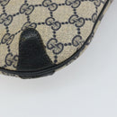 GUCCI GG Supreme Sherry Line Shoulder Bag PVC Navy Gold Auth 162100-12
