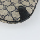 GUCCI GG Supreme Sherry Line Shoulder Bag PVC Navy Gold Auth 162100-13