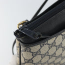 GUCCI GG Supreme Sherry Line Shoulder Bag PVC Navy Gold Auth 162100-15