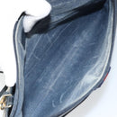 GUCCI GG Supreme Sherry Line Shoulder Bag PVC Navy Gold Auth 162100-17