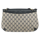 GUCCI GG Supreme Sherry Line Shoulder Bag PVC Navy Gold Auth 162100-3