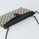 GUCCI GG Supreme Sherry Line Shoulder Bag PVC Navy Gold Auth 162100-6