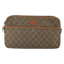 GUCCI GG Canvas Shoulder Bag Brown Gold Auth 162101 - 0