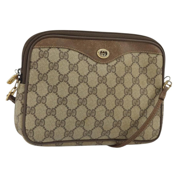 GUCCI GG Supreme Shoulder Bag PVC Beige Gold 56 02 068 Auth 162104