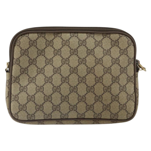 GUCCI GG Supreme Shoulder Bag PVC Beige Gold 56 02 068 Auth 162104