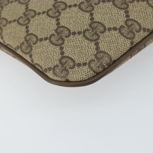 GUCCI GG Supreme Web Sherry Line Bag PVC Beige Gold 98 02 047 Auth 162105