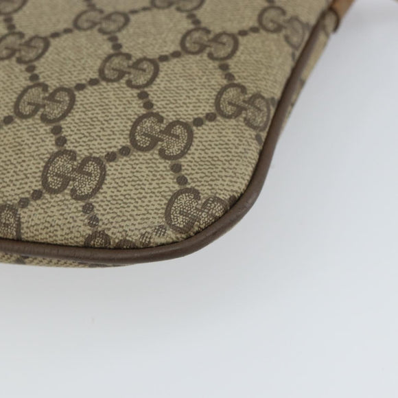 GUCCI GG Supreme Web Sherry Line Bag PVC Beige Gold 98 02 047 Auth 162105