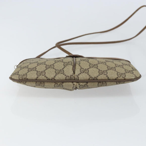 GUCCI GG Supreme Web Sherry Line Bag PVC Beige Gold 98 02 047 Auth 162105