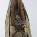 GUCCI GG Supreme Web Sherry Line Clutch Bag PVC Beige Gold 89 01 012 Auth 162106-8
