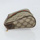 GUCCI GG Supreme Web Sherry Line Clutch Bag PVC Beige Gold 89 01 012 Auth 162106-4