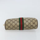 GUCCI GG Supreme Web Sherry Line Clutch Bag PVC Beige Gold 89 01 012 Auth 162106-6