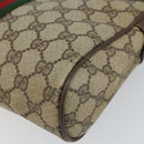 GUCCI GG Supreme Web Sherry Line Clutch Bag PVC Beige Gold 89 01 012 Auth 162106-7