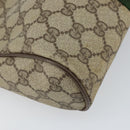 GUCCI GG Supreme Web Sherry Line Clutch Bag PVC Beige Gold 89 01 012 Auth 162106-14