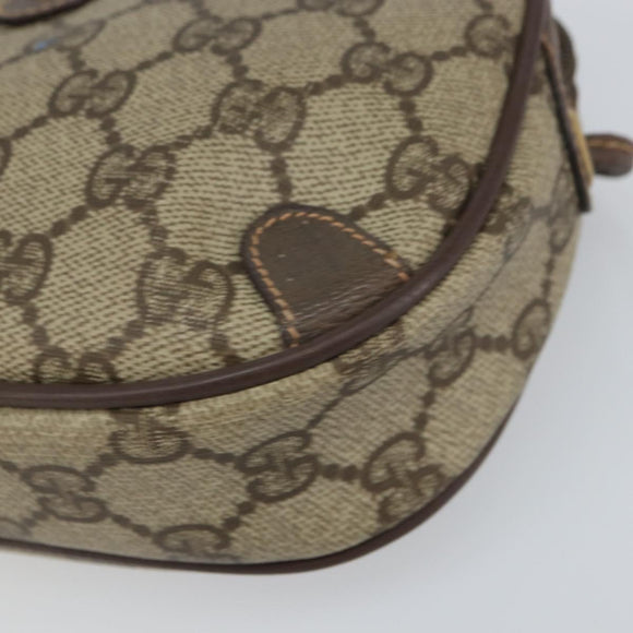 GUCCI GG Supreme Web Sherry Line Bag PVC Beige Gold 156 02 066 Auth 162107