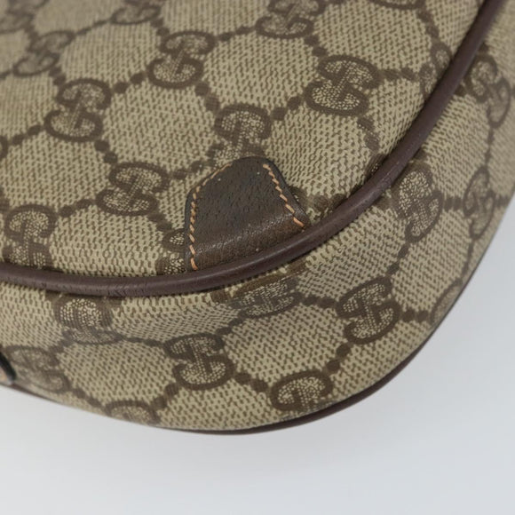 GUCCI GG Supreme Web Sherry Line Bag PVC Beige Gold 156 02 066 Auth 162107