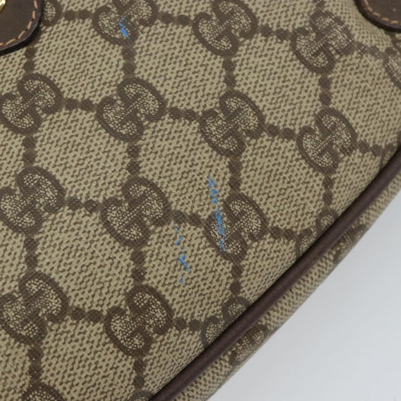 GUCCI GG Supreme Web Sherry Line Bag PVC Beige Gold 156 02 066 Auth 162107