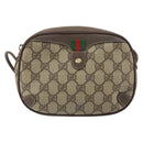 GUCCI GG Supreme Web Sherry Line Bag PVC Beige Gold 156 02 066 Auth 162107-2