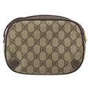 GUCCI GG Supreme Web Sherry Line Bag PVC Beige Gold 156 02 066 Auth 162107-3