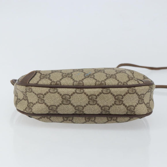 GUCCI GG Supreme Web Sherry Line Bag PVC Beige Gold 156 02 066 Auth 162107