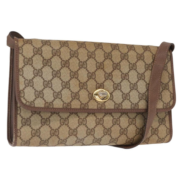 GUCCI GG Supreme Shoulder Bag PVC Beige Gold 004 115 6197 Auth 162108