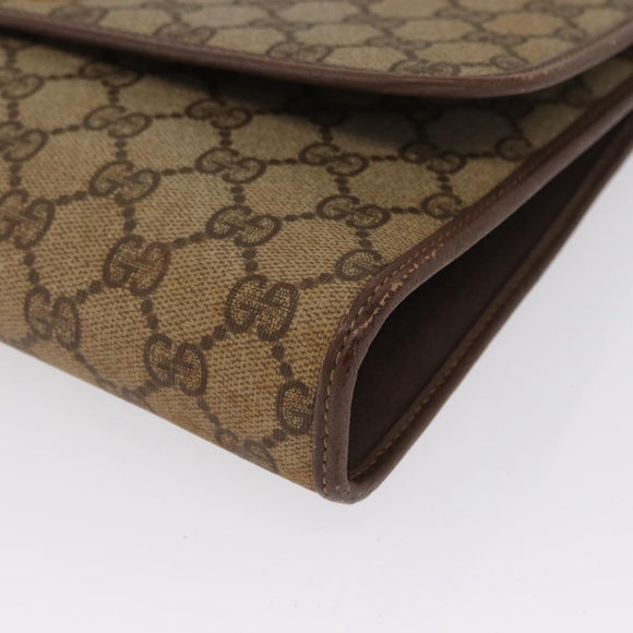 GUCCI GG Supreme Shoulder Bag PVC Beige Gold 004 115 6197 Auth 162108