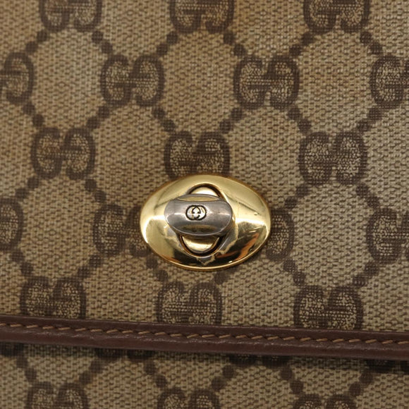 GUCCI GG Supreme Shoulder Bag PVC Beige Gold 004 115 6197 Auth 162108