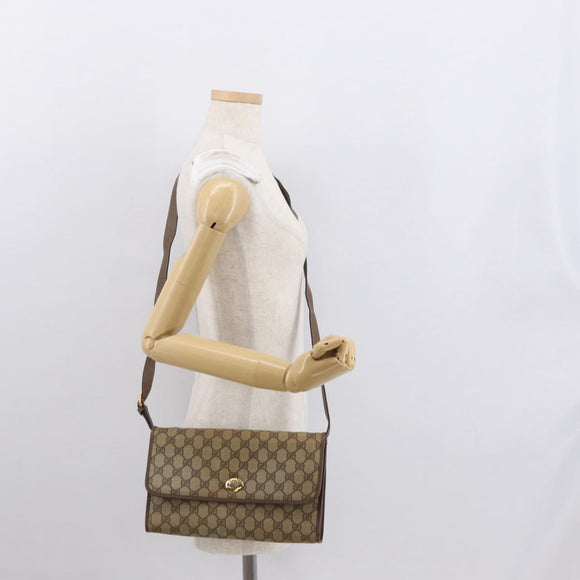 GUCCI GG Supreme Shoulder Bag PVC Beige Gold 004 115 6197 Auth 162108