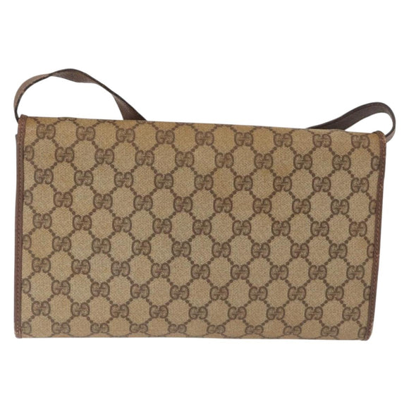 GUCCI GG Supreme Shoulder Bag PVC Beige Gold 004 115 6197 Auth 162108