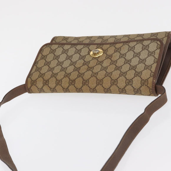 GUCCI GG Supreme Shoulder Bag PVC Beige Gold 004 115 6197 Auth 162108