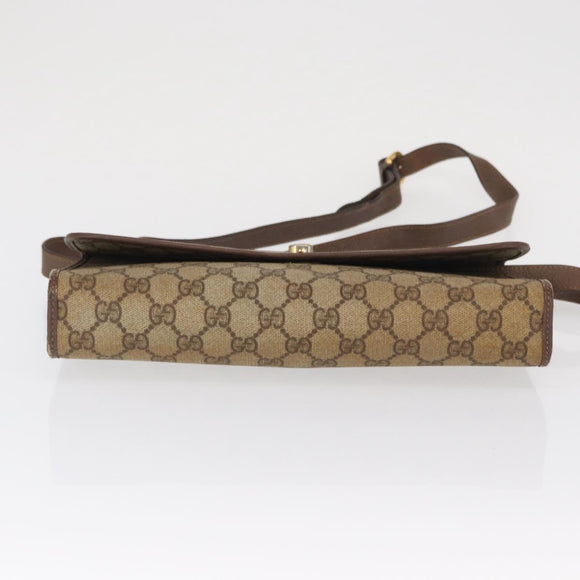 GUCCI GG Supreme Shoulder Bag PVC Beige Gold 004 115 6197 Auth 162108