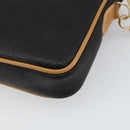 GUCCI Clutch Bag Leather Black Gold Auth 162110-15