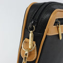 GUCCI Clutch Bag Leather Black Gold Auth 162110-9