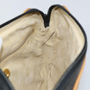 GUCCI Clutch Bag Leather Black Gold Auth 162110-19